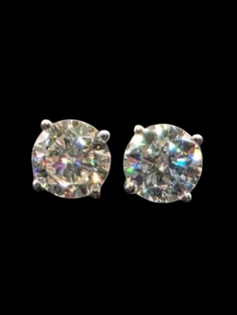 1.60 CTW Moissanite Stud Earrings • .925 Sterling Silver 6 mm Round Luxury